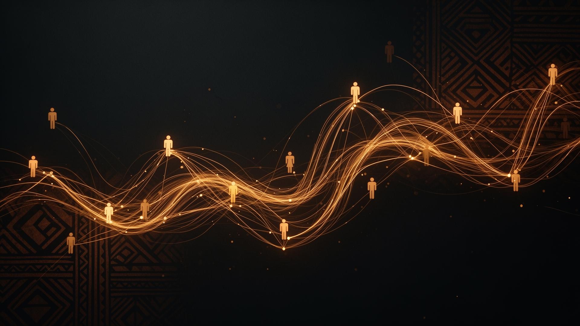 Abstract visualization of human networks and transformation